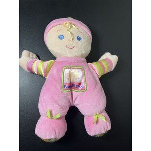Fisher Price Brilliant Basics Babys First Doll Pink Plush lovey rattle 10" toy